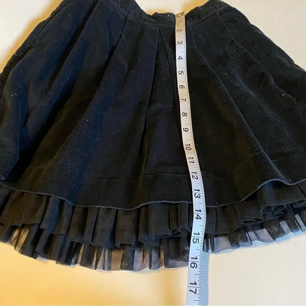 Cherokee girls thick black ruffle full circle skirt 100% cotton -5T